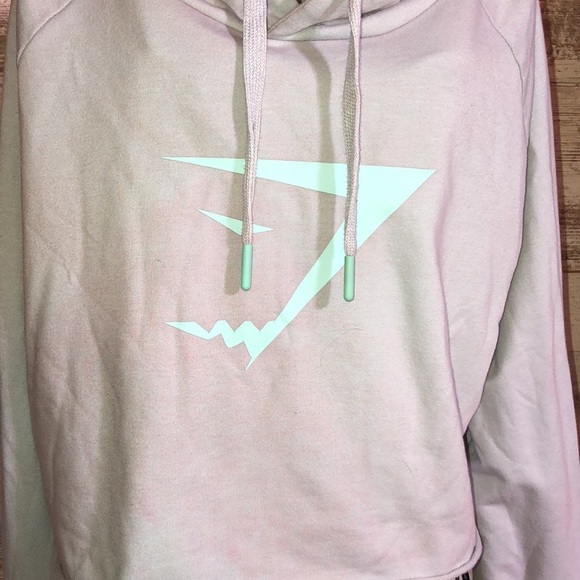 Gym Shark cropped hoodie tie dye print size small training hoodie gym workout - Picture 2 of 7